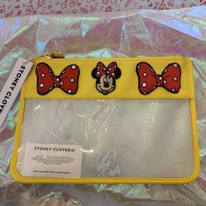Stoney Clover Lane x Disney Minnie Mouse Fable Bow Flat Clear Pouch in Lemon